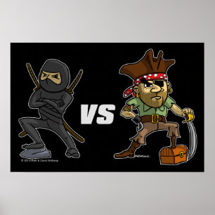 Epic Warrior Ninja vs Pirate Poster