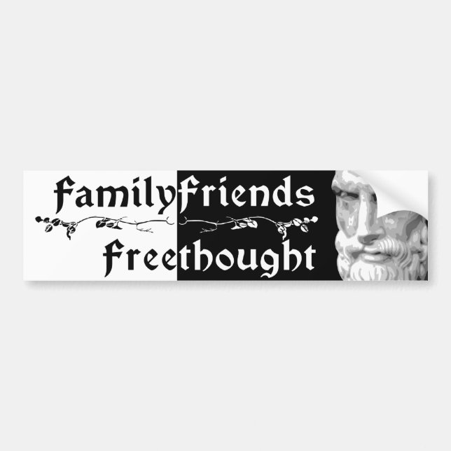 Epicurus: Familien-Freunde Freethought 2 Autoaufkleber (Vorne)