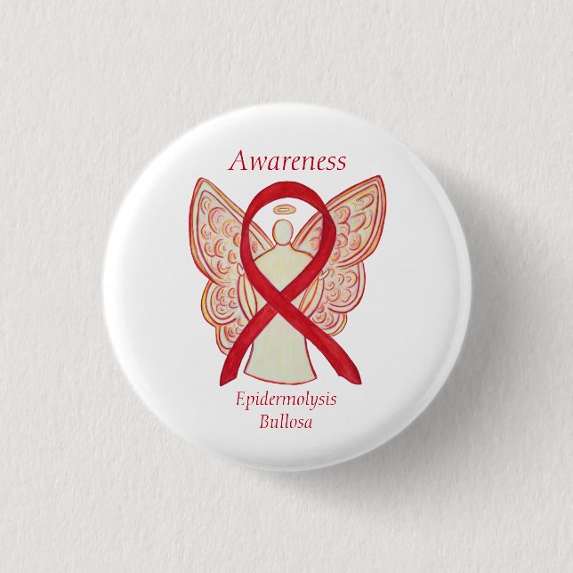 Epidermolysis Bullosse Awareness Ribbon Angel Butt Button (Vorderseite)