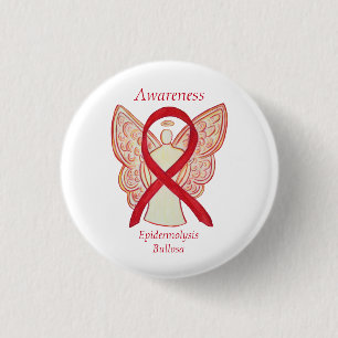 Epidermolysis Bullosse Awareness Ribbon Angel Butt Button