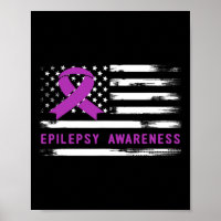 Epilepsie Awareness American Flag Lila Band