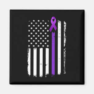 Epilepsie Awareness American Flag Lila Day Ribbon Magnet