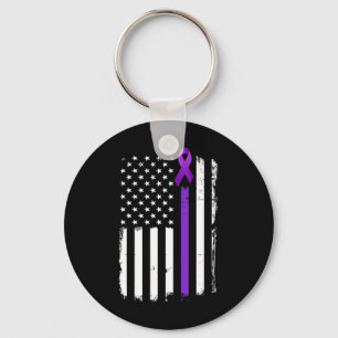 Epilepsie Awareness American Flag Lila Day Ribbon Schlüsselanhänger