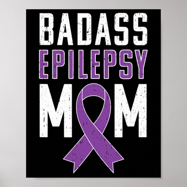Epilepsie Awareness Bad Epilepsy Mama Lila Ribbon Poster (Vorne)