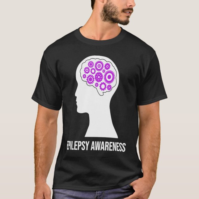 Epilepsie Awareness Brain Aware Epileptic Warrior  T-Shirt (Vorderseite)