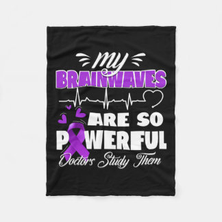Epilepsie Awareness Brain Waves Epileptic Warrior Fleecedecke