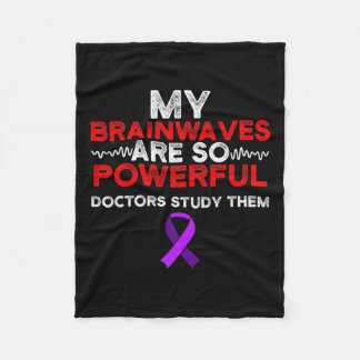 Epilepsie Awareness Brain Waves Epileptic Warrior Fleecedecke