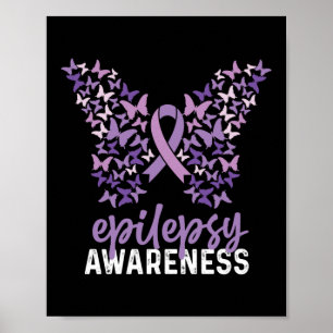 Epilepsie Awareness Butterfly Ribbon Poster