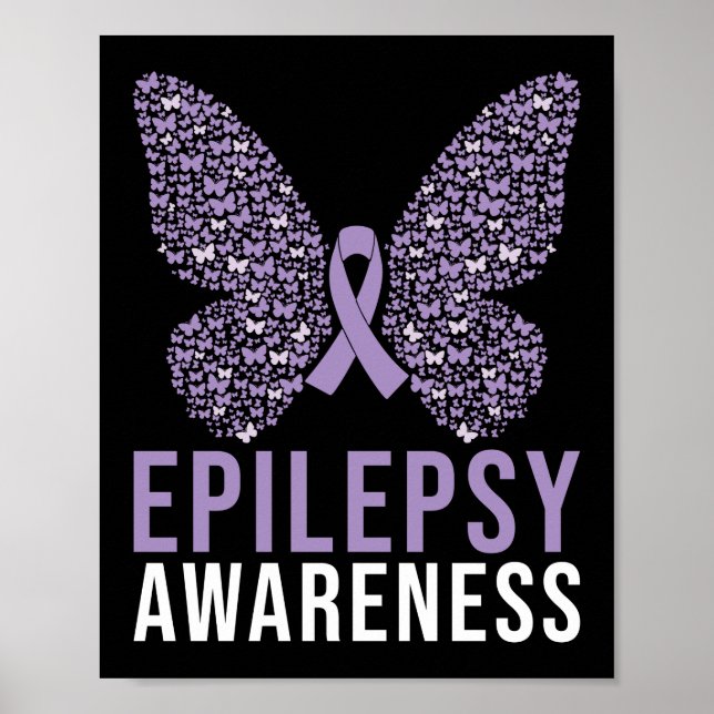 Epilepsie Awareness Butterfly Ribbon Poster (Vorne)