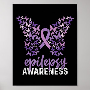 Epilepsie Awareness Butterfly Ribbon Poster