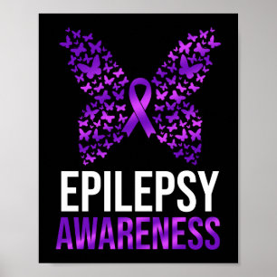 Epilepsie Awareness Butterfly Ribbon Poster
