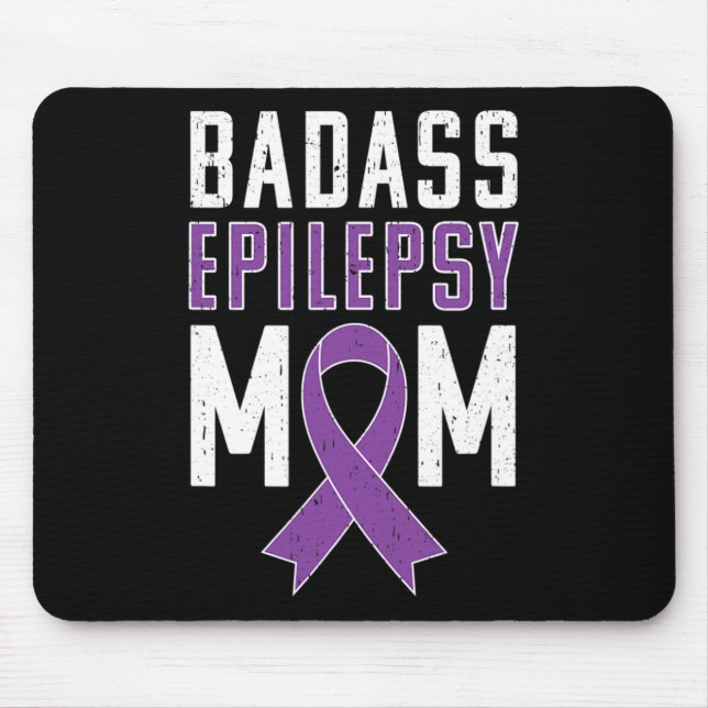 Epilepsie Awareness Byte Epilepsy Mama Lila Ribbon Mousepad (Vorne)