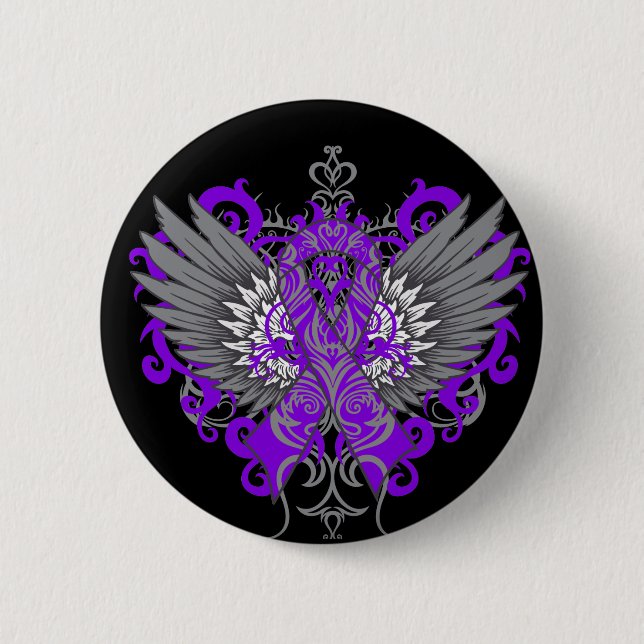 Epilepsie Awareness Cool Wings Button (Vorderseite)