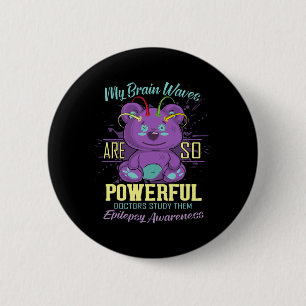 Epilepsie Awareness Day Lila Bear Epileptic Fight Button