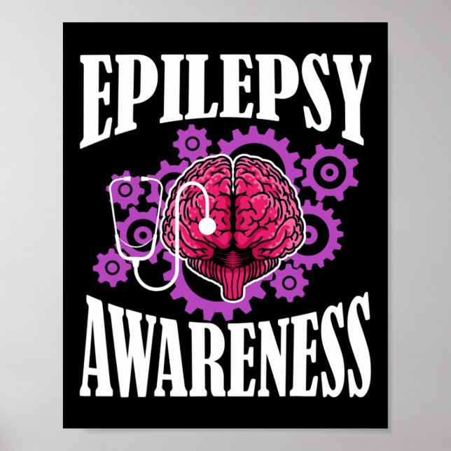 Epilepsie Awareness Diagnose Epileptic Warrior Sur Poster (Vorne)