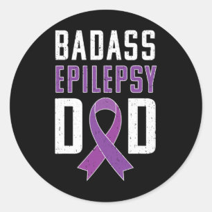 Epilepsie Awareness Epilepsy Vater Lila Ribbon Runder Aufkleber