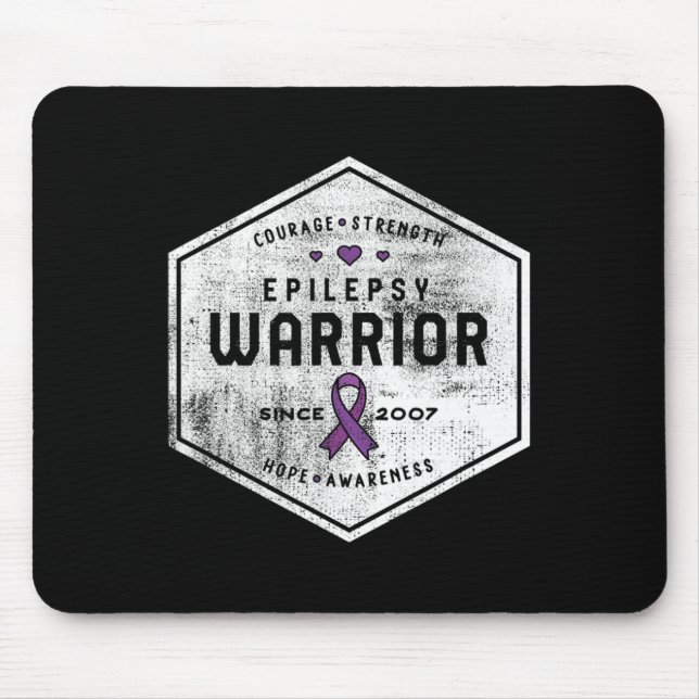Epilepsie Awareness Epilepsy Warrior Seit 2007 Mousepad (Vorne)