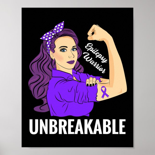 Epilepsie Awareness Epileptic Lila Ribbon Warrio Poster (Vorne)