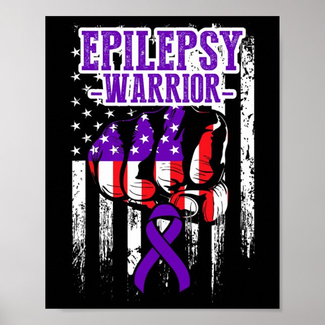Epilepsie Awareness Epileptic Warrior Survivor 22 Poster (Vorne)