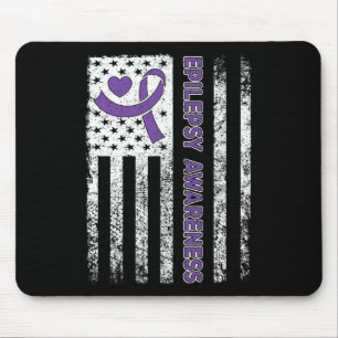 Epilepsie Awareness Flag Lila Ribbon Epilepsie Kri Mousepad