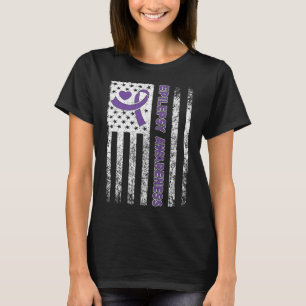 Epilepsie Awareness Flag Lila Ribbon Epilepsie Kri T-Shirt