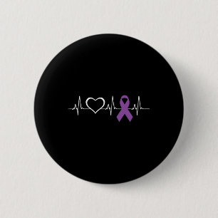 Epilepsie Awareness Herzbit Ribbon Button