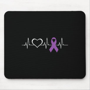 Epilepsie Awareness Herzbit Ribbon Mousepad