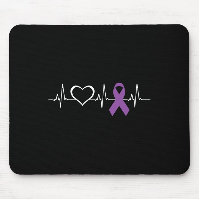 Epilepsie Awareness Herzbit Ribbon Mousepad (Vorne)