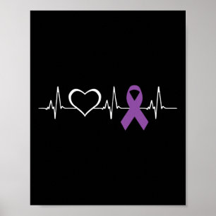 Epilepsie Awareness Herzbit Ribbon Poster