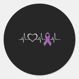 Epilepsie Awareness Herzbit Ribbon Runder Aufkleber