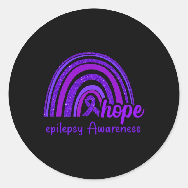Epilepsie Awareness Hope Rainbow Runder Aufkleber (Vorderseite)