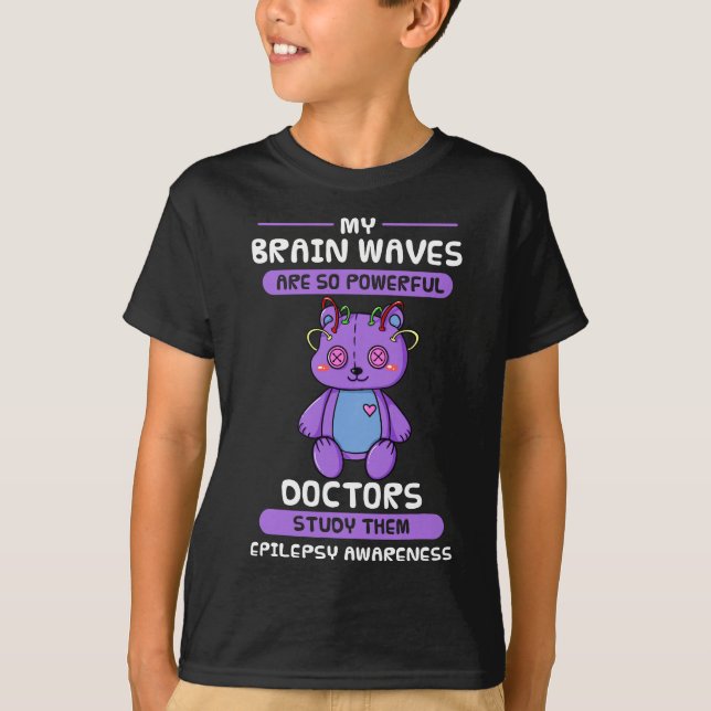 Epilepsie Awareness Lila Epileptic Brain Epilepsi T-Shirt (Vorderseite)