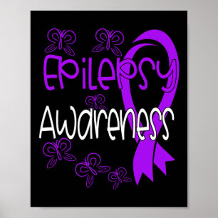 Epilepsie Awareness Lila Ribbon 3 Poster