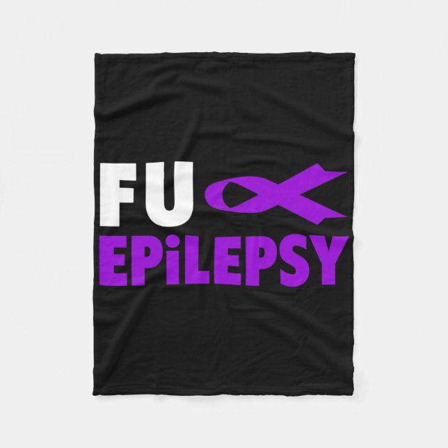 Epilepsie Awareness - Lila Ribbon Epilepsy Awaren Fleecedecke (Vorderseite)