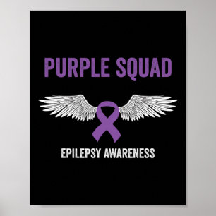 Epilepsie Awareness Lila Ribbon - Epilepsy Awaren Poster