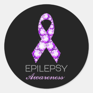 Epilepsie Awareness Lila Ribbon Epilepsy Awarenes Runder Aufkleber