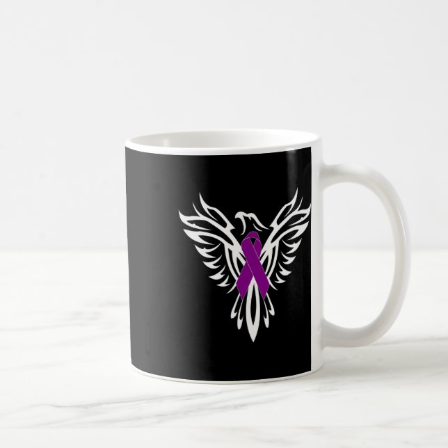 Epilepsie Awareness Lila Ribbon Phoenix Kaffeetasse (Rechts)