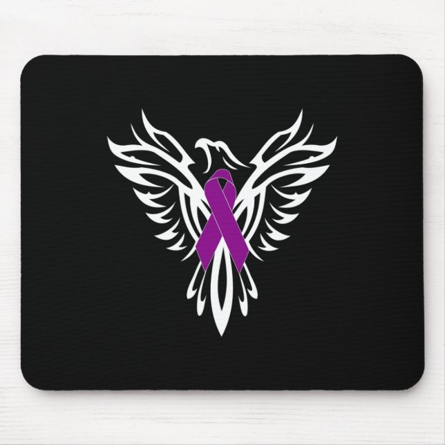 Epilepsie Awareness Lila Ribbon Phoenix Mousepad (Vorne)