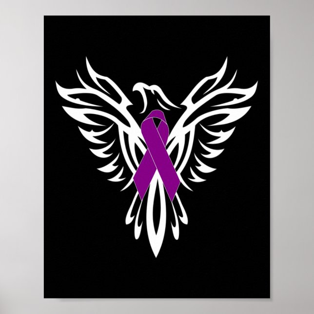 Epilepsie Awareness Lila Ribbon Phoenix Poster (Vorne)
