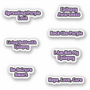 Epilepsie Awareness Lila Text Sticker Pack