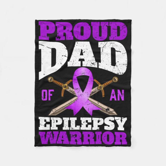Epilepsie Awareness Monat Proud Vater einer Epilep Fleecedecke (Vorderseite)