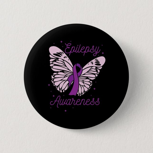 Epilepsie Awareness Montag Lila Multibbon-Advocate Button (Vorderseite)