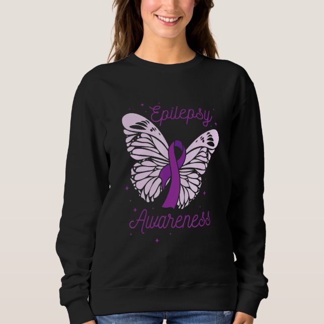 Epilepsie Awareness Montag Lila Multibbon-Advocate Sweatshirt (Vorderseite)