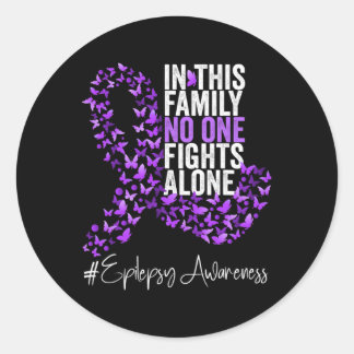 Epilepsie Awareness Montag Lila Schleife Runder Aufkleber