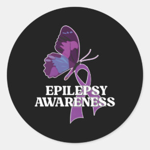 Epilepsie Awareness Montag Schmetterling Epilepsy  Runder Aufkleber