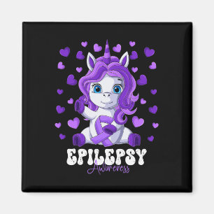 Epilepsie Awareness Month Lila Ribbon Unicorn Magnet