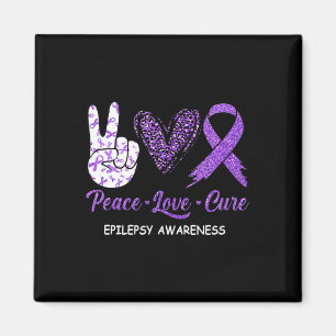 Epilepsie Awareness Peace Liebe Cure Leopard Magnet
