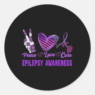 Epilepsie Awareness Peace Liebe Heilung Lila Gesch Runder Aufkleber