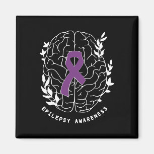 Epilepsie Awareness Ribbon Lila Epilepsie Brain Gr Magnet