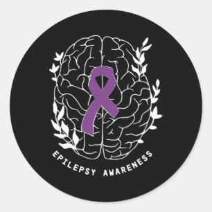 Epilepsie Awareness Ribbon Lila Epilepsie Brain Gr Runder Aufkleber